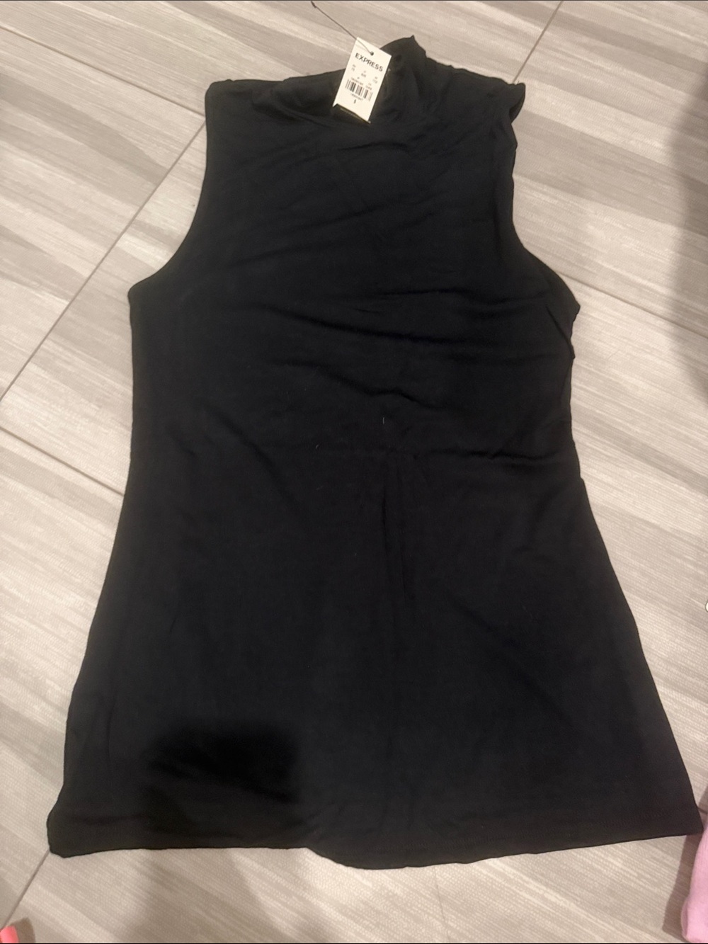 Express Black Mock Neck Sleeveless Tank